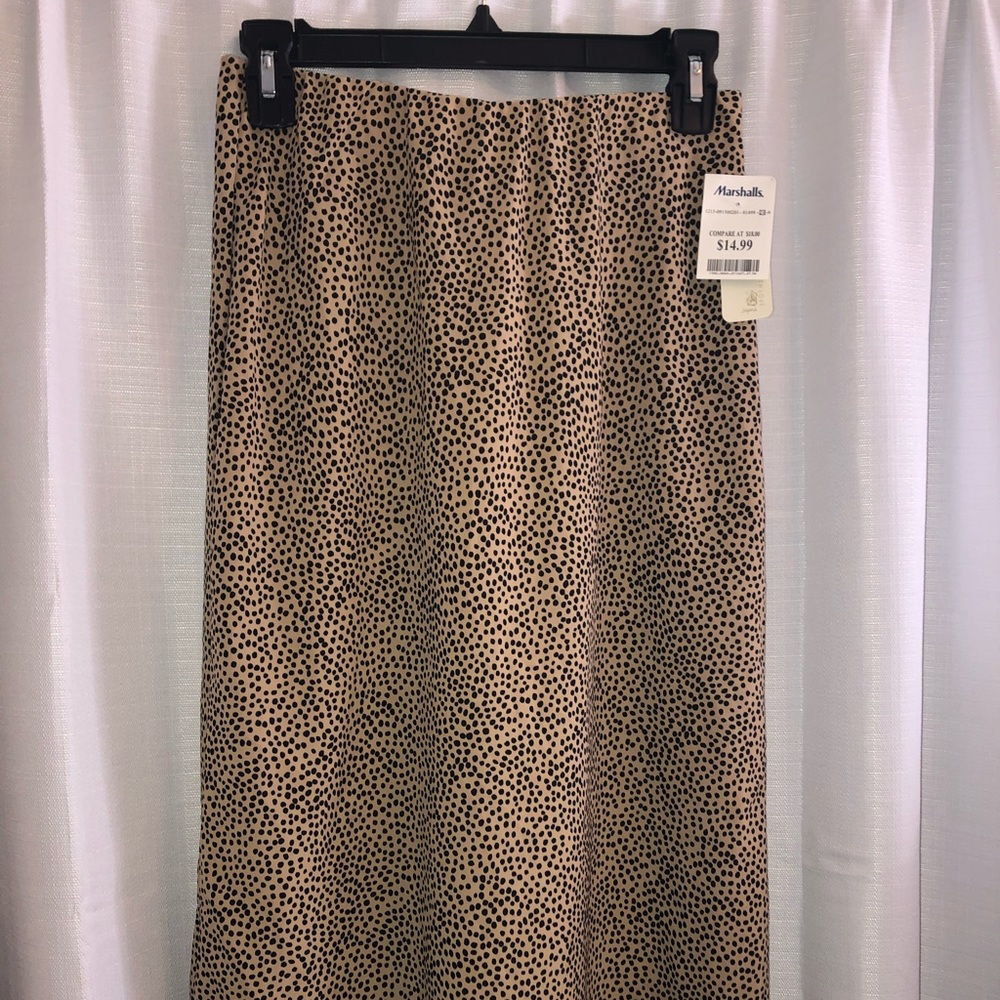 Marshall’s long cheetah print skirt